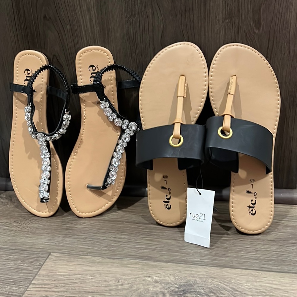 Rue21 Sandals Bundle 1 Pair Is Brand New,2-nd Is Gently‎ Worn,size 8/9